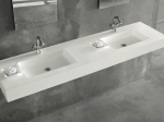 Plan vasque lavabo sur mesure : L 120 à 201 x P 40 à 51 cm, finition lisse mate, 10 couleurs au choix, Anti bactérien, résine Akrytan® teinté dans la masse, Livraison Offerte.